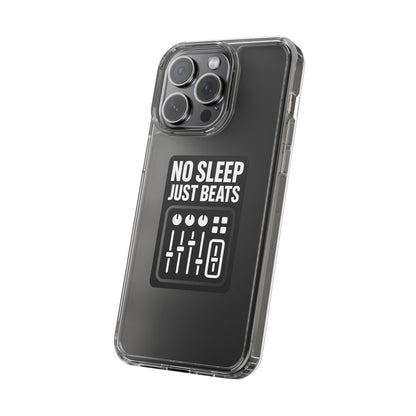 Clear "No Sleep Just Beats" Case - Minimalist DJ & Producer Transparent Cover