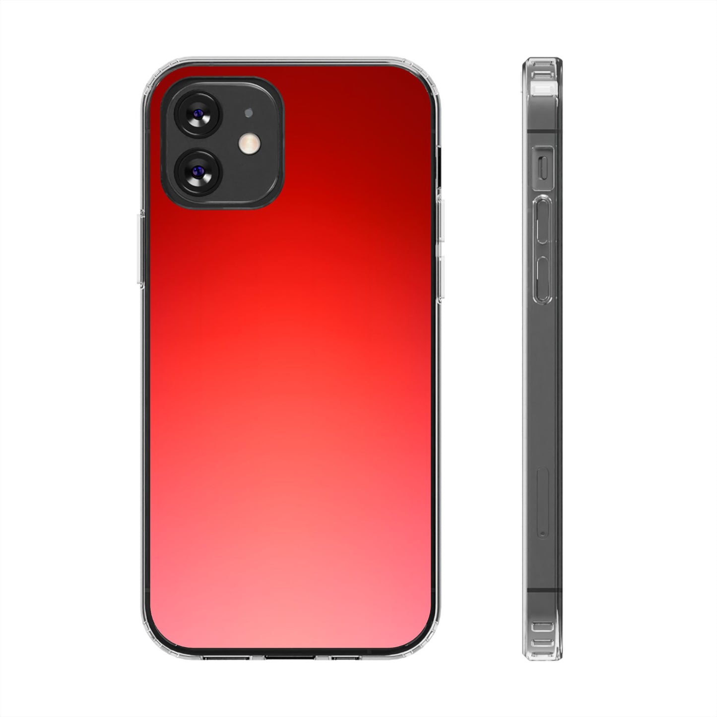 Vibrant Cherry Aura Clear Case - MagSafe Compatible Red Gradient Cover