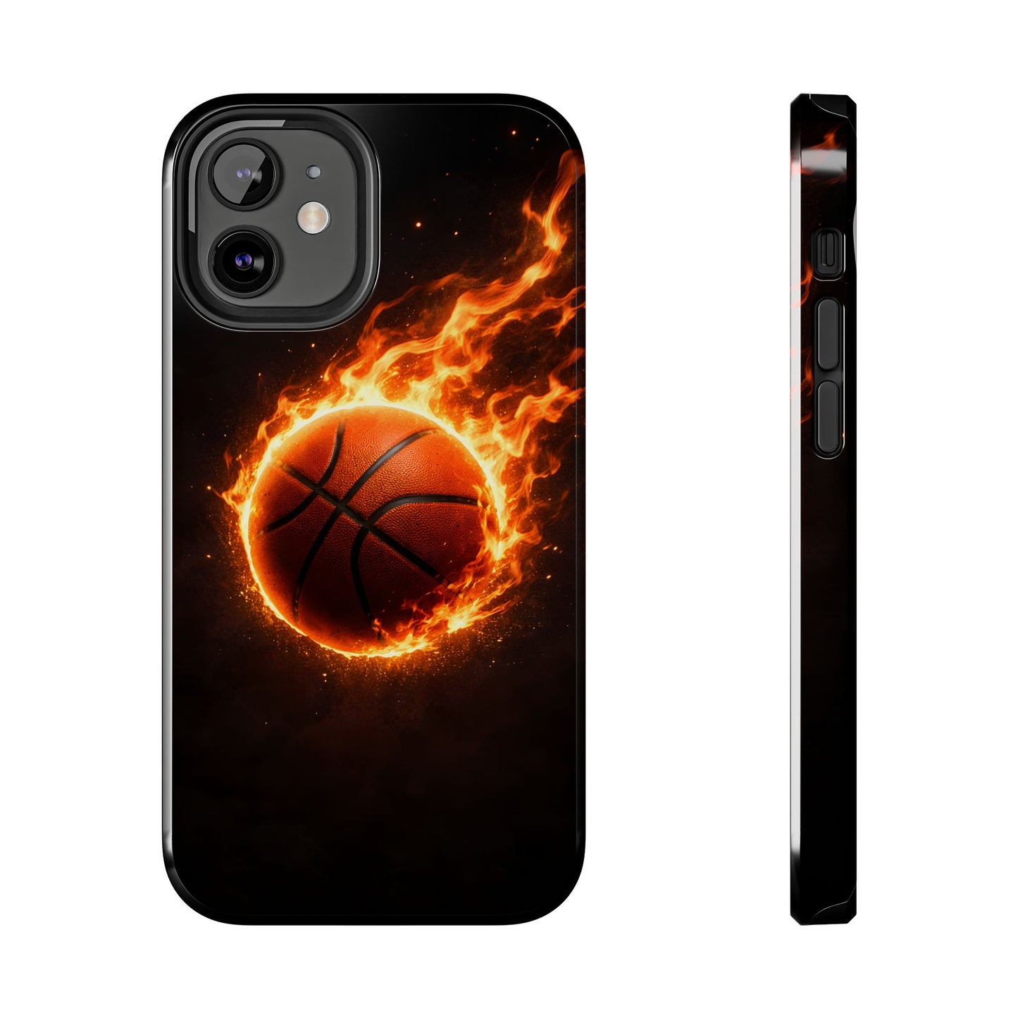 Flaming Basketball Tough Case - Fire Ball Sports Cover for iPhone & Samsung