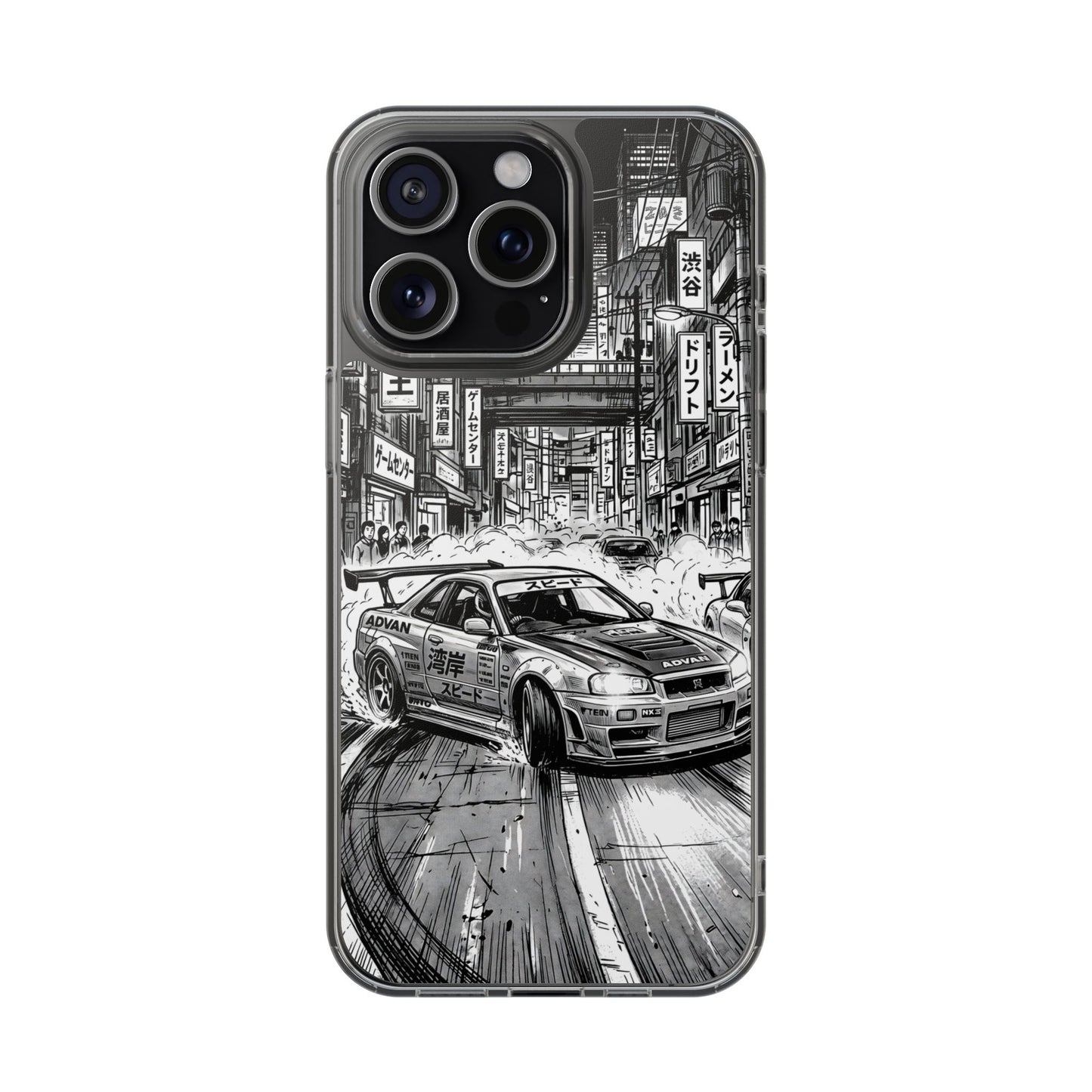 Tokyo Night Drift Manga Case - MagSafe Compatible JDM Clear Cover