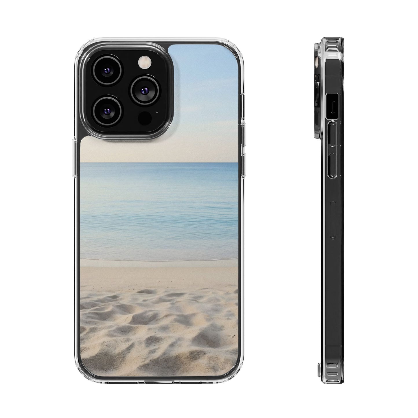 Serene Shoreline Clear Case - MagSafe Compatible Coastal Aesthetic