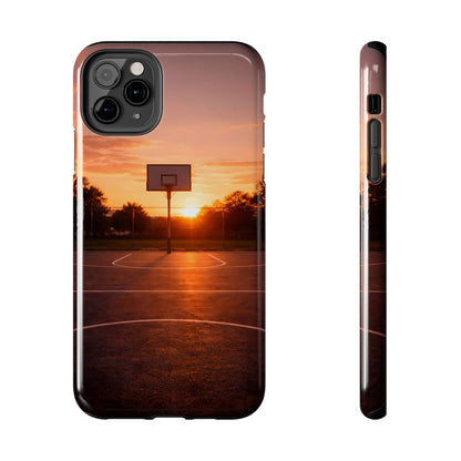Golden Hour Basketball Court Tough Case - Urban Sunset Cover for iPhone & Samsung