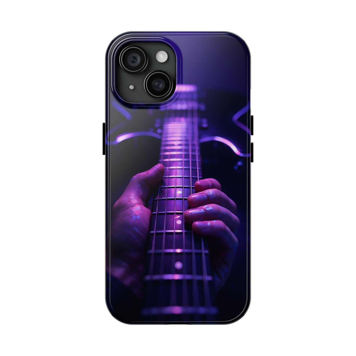 Neon Electric Guitar Tough Case - Purple Stage POV Cover for iPhone & Samsung