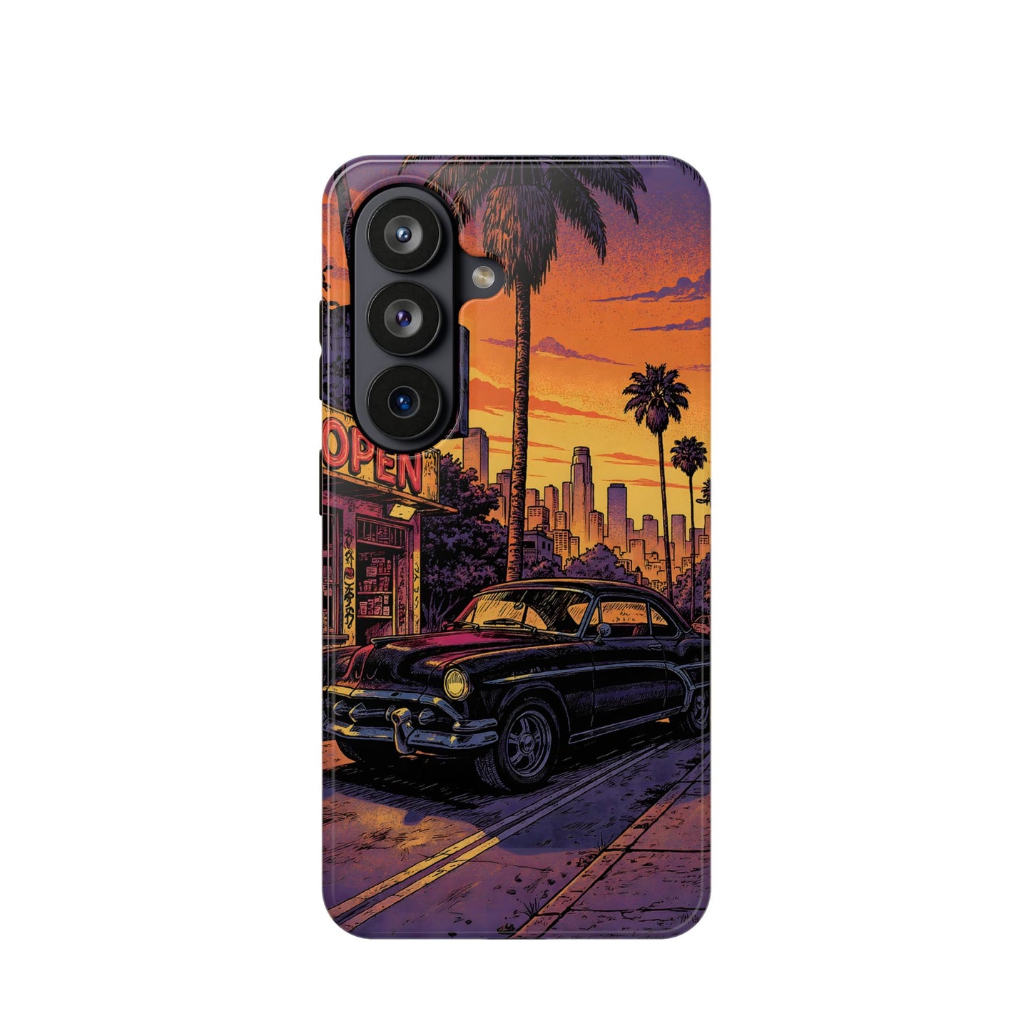 Retro Boulevard: Lofi Sunset Classic Cruiser MagSafe Case