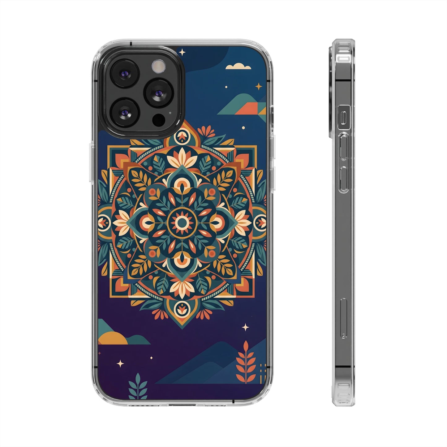Mystic Desert Mandala Clear Case - MagSafe Compatible Boho Cover