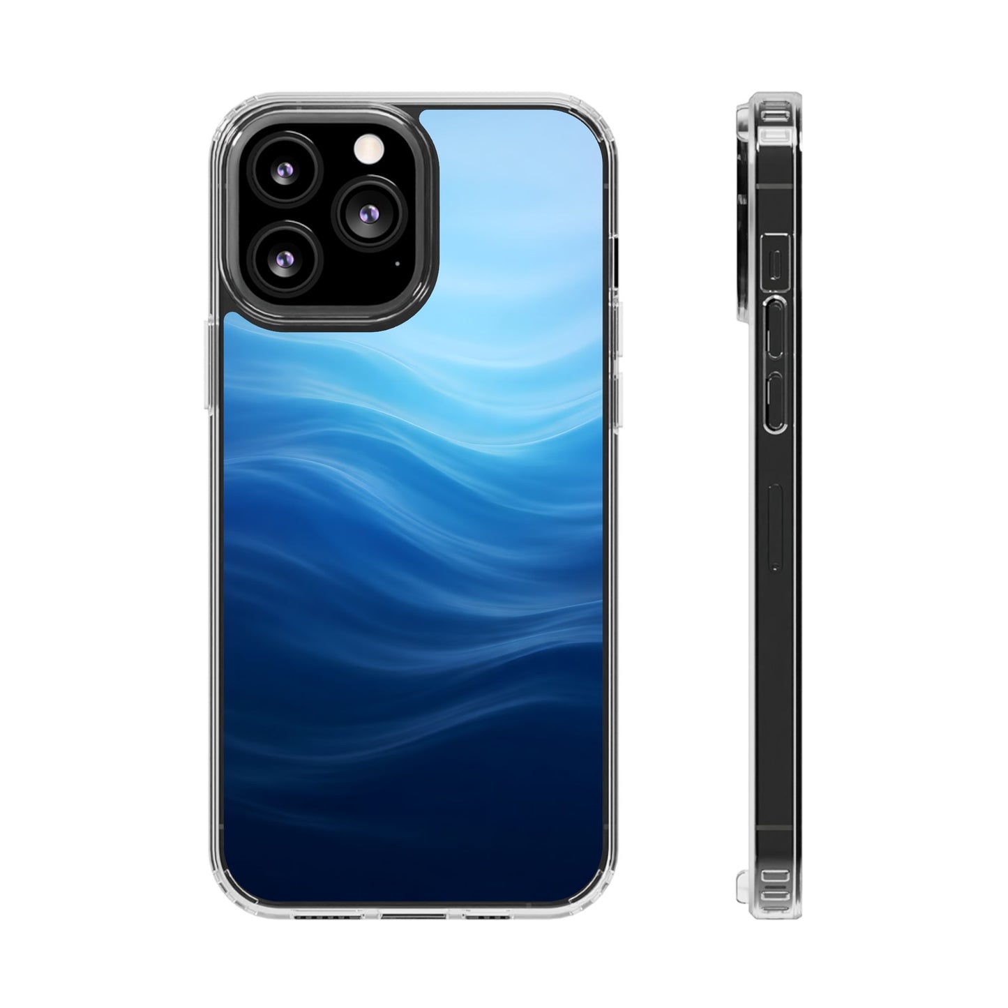 Deep Ocean Waves Clear Case - MagSafe Compatible Coastal Cover