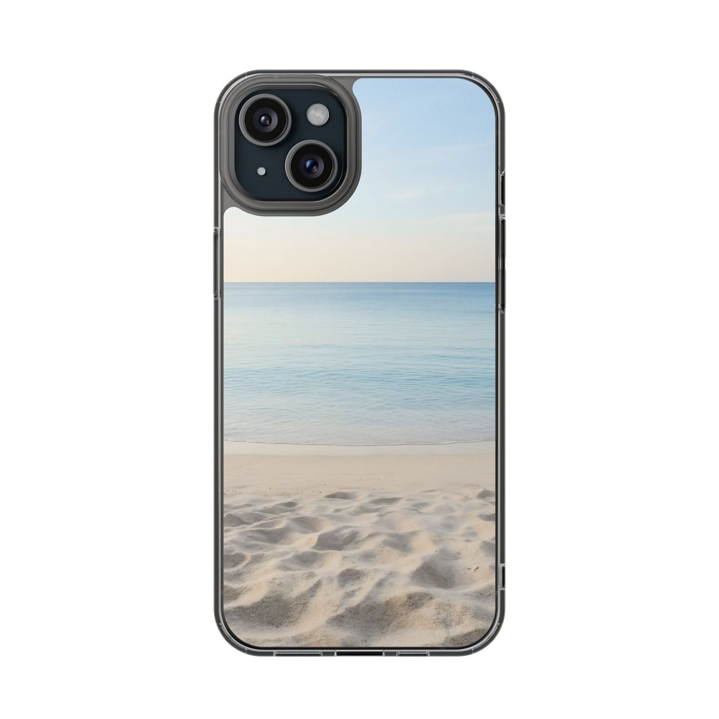 Serene Shoreline Clear Case - MagSafe Compatible Coastal Aesthetic