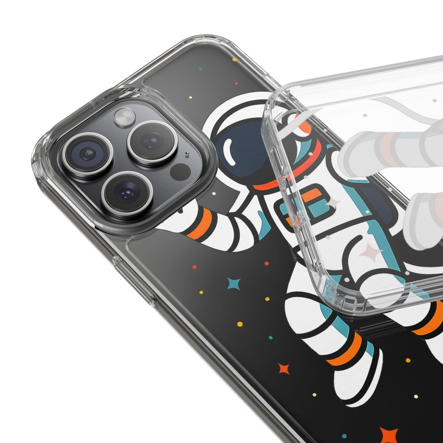 Clear Astronaut Space Case - Minimalist Galaxy Aesthetic Transparent Cover