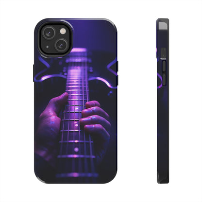 Neon Electric Guitar Tough Case - Purple Stage POV Cover for iPhone & Samsung