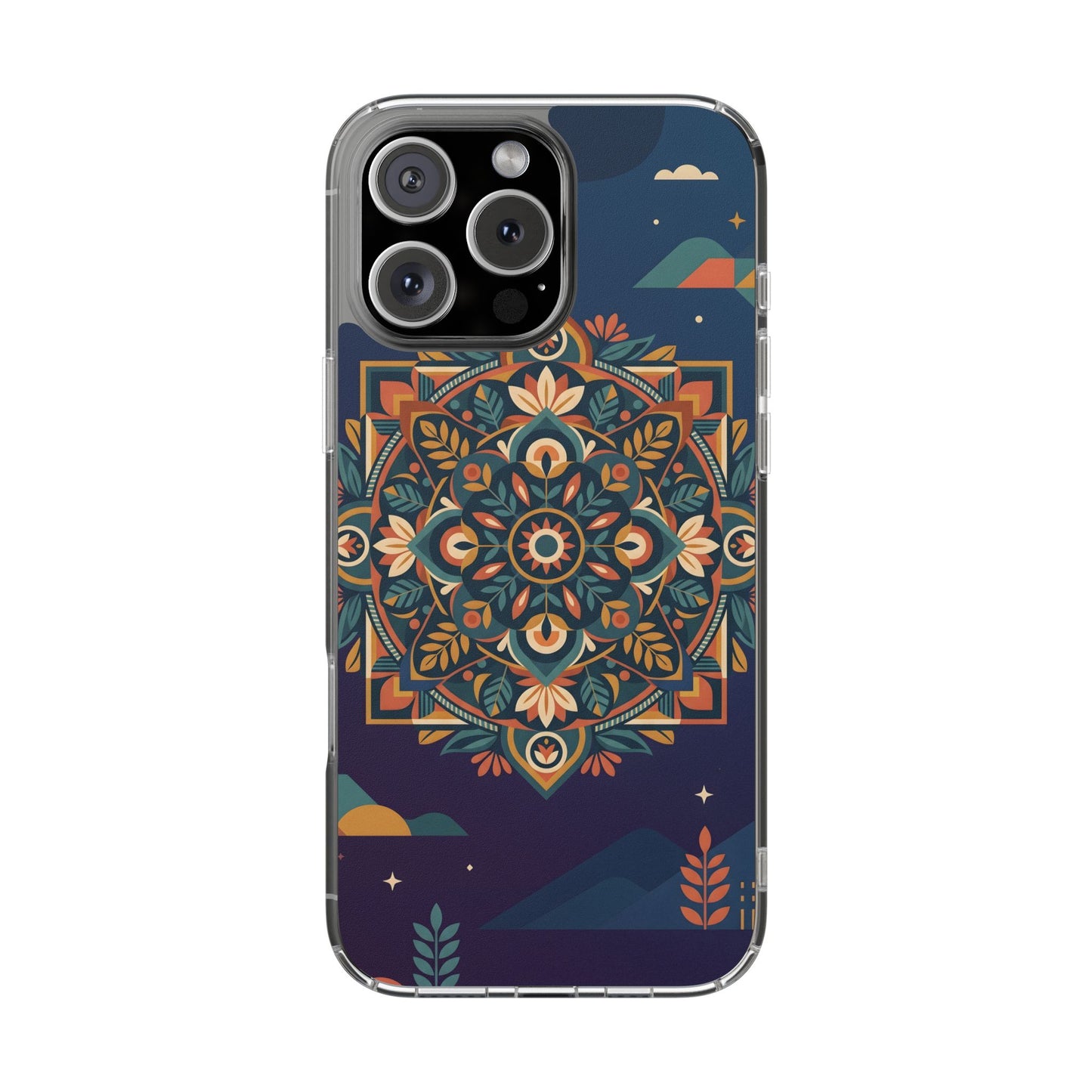 Mystic Desert Mandala Clear Case - MagSafe Compatible Boho Cover