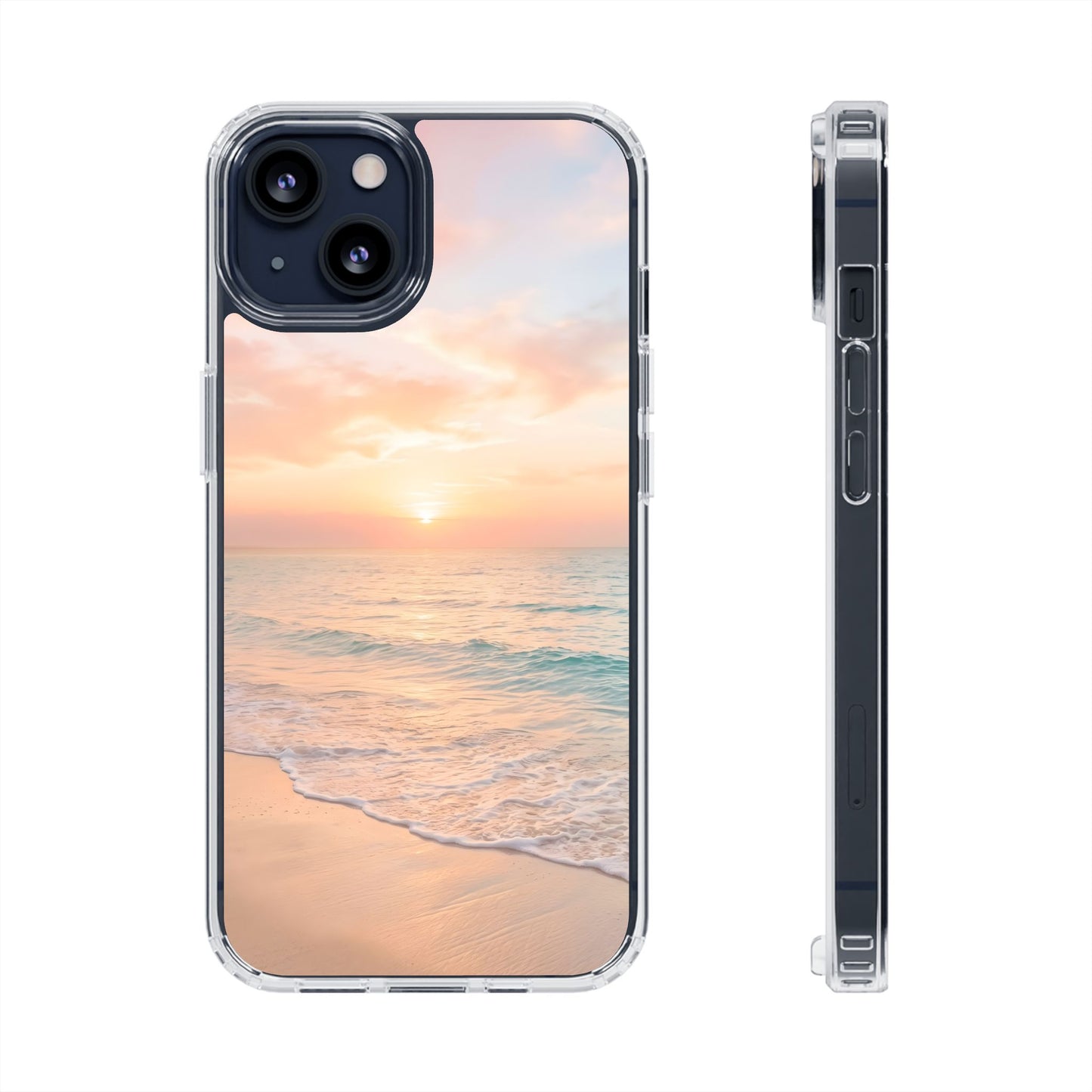 Serene Coastal Sunset Clear Case - MagSafe Compatible Beach Cover