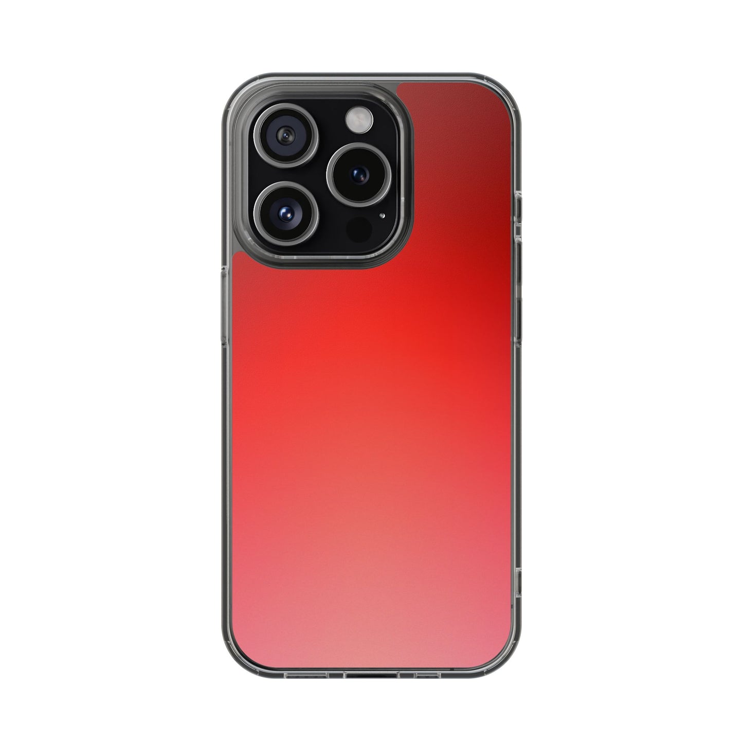 Vibrant Cherry Aura Clear Case - MagSafe Compatible Red Gradient Cover