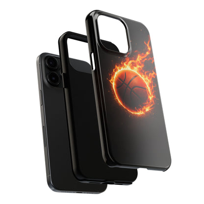 Flaming Basketball Tough Case - Fire Ball Sports Cover for iPhone & Samsung