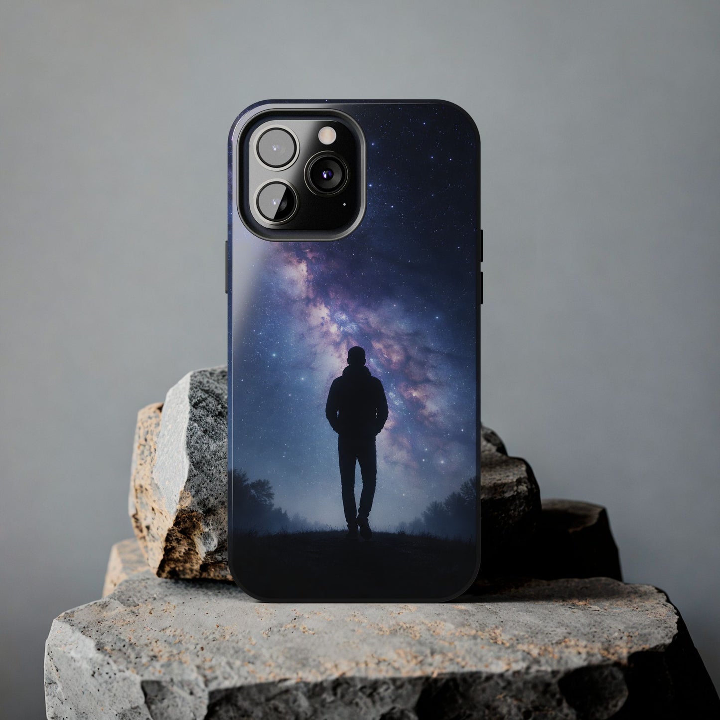 Milky Way Stargazer Tough Case - Celestial Galaxy Silhouette Cover for iPhone & Samsung