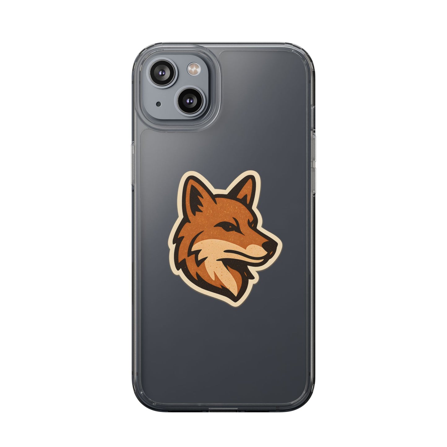 Clear Fox Emblem Phone Case - Vintage Wildlife Sticker Transparent Cover