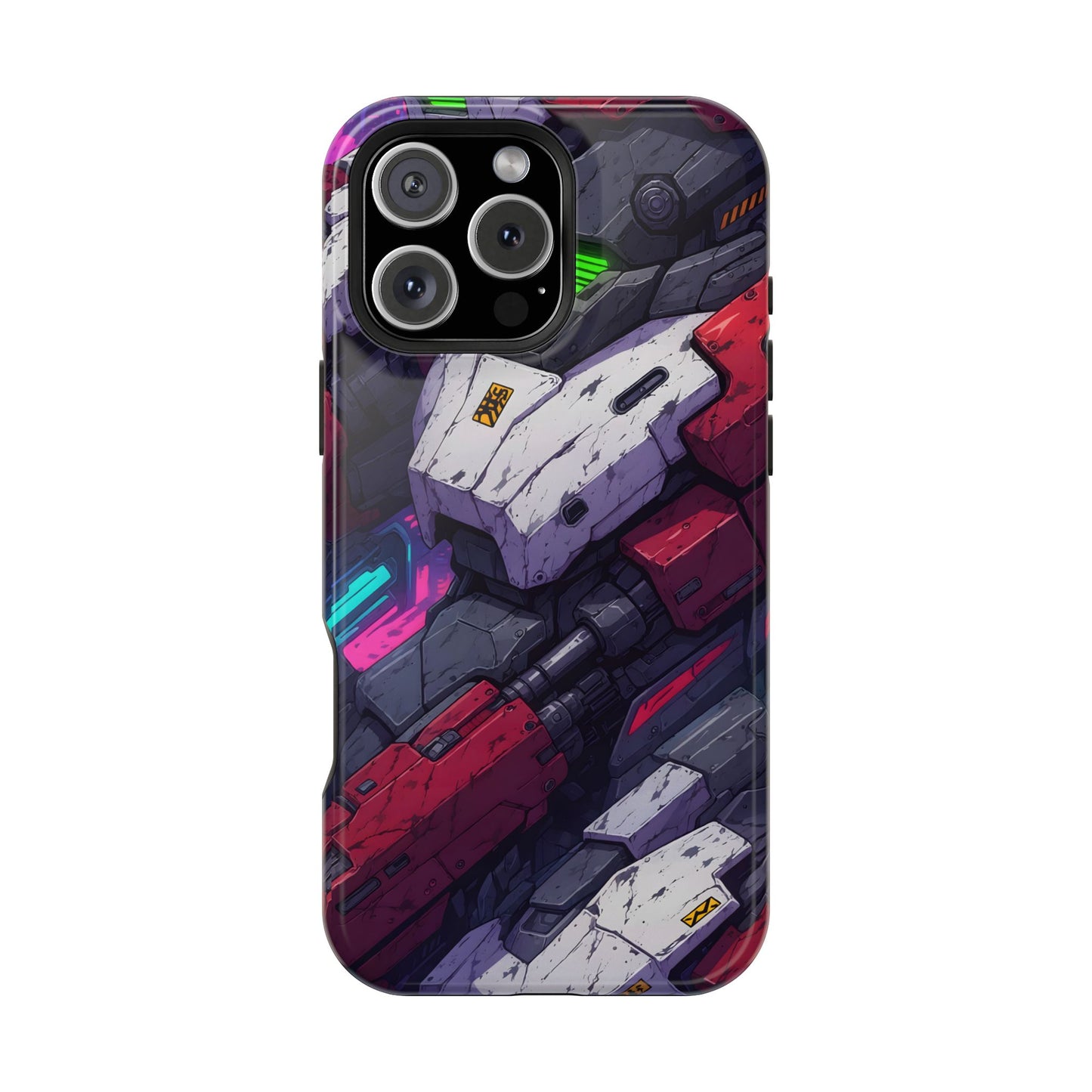 Cyber Armor: Battle-Worn Mecha Print MagSafe Case