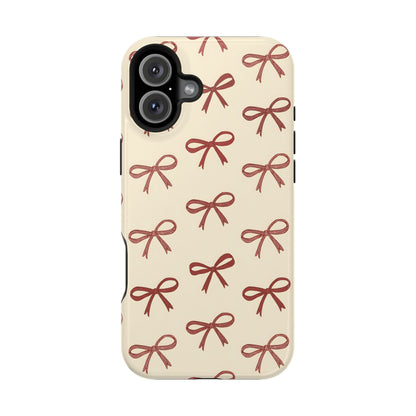 Burgundy Bows Coquette Magnetic Tough Case
