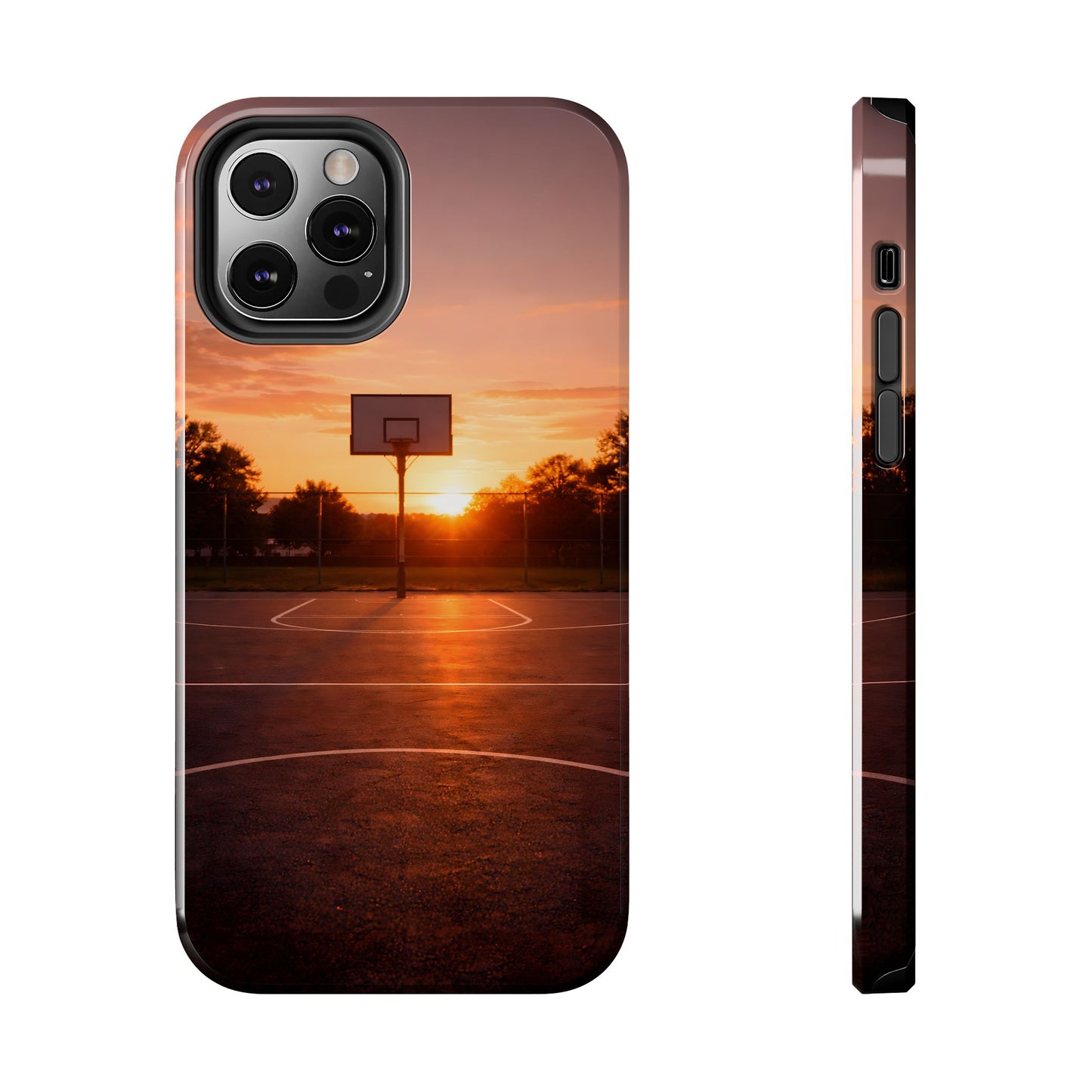 Golden Hour Basketball Court Tough Case - Urban Sunset Cover for iPhone & Samsung