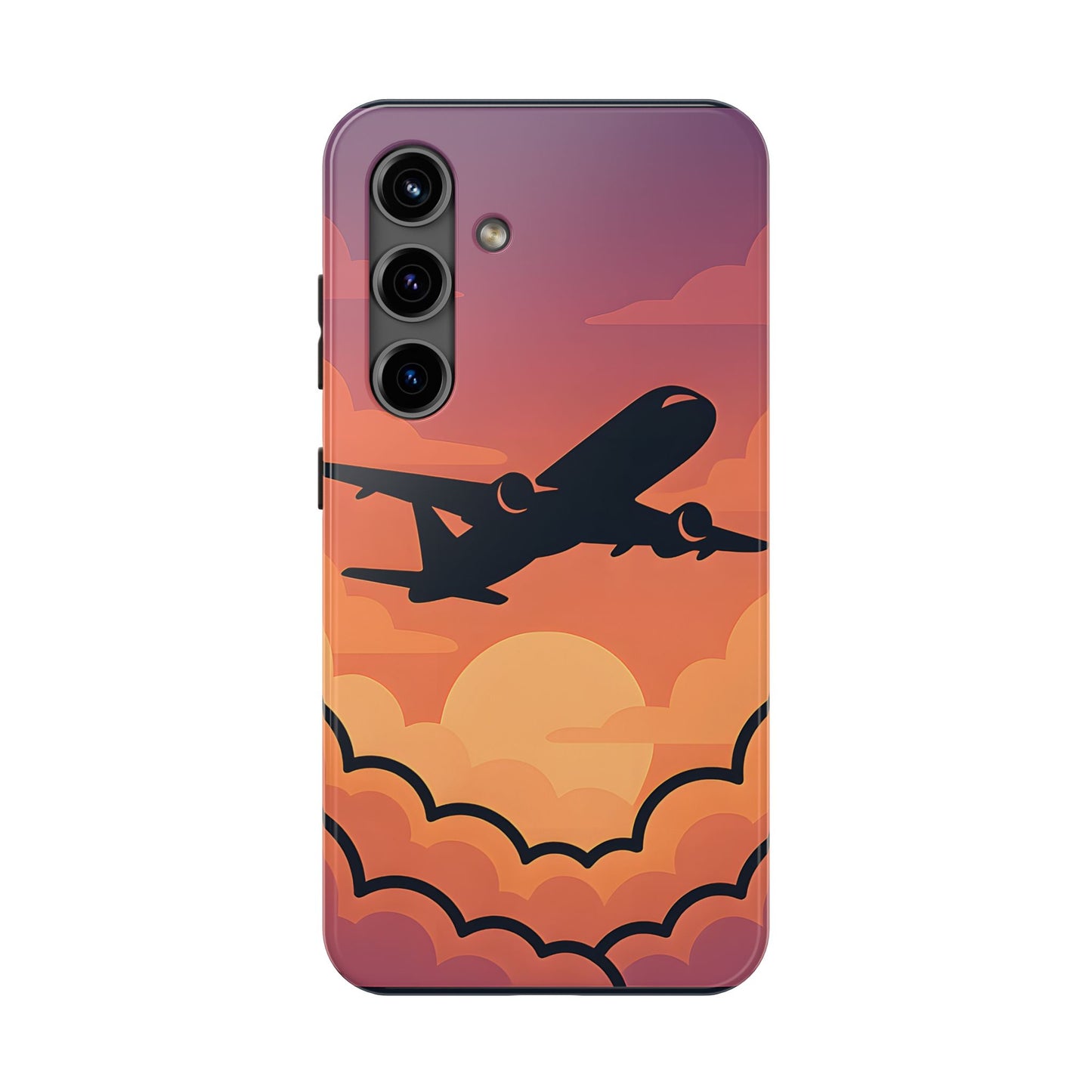Sunset Flight Tough Case - Minimalist Aviation Aesthetic Travel Cover