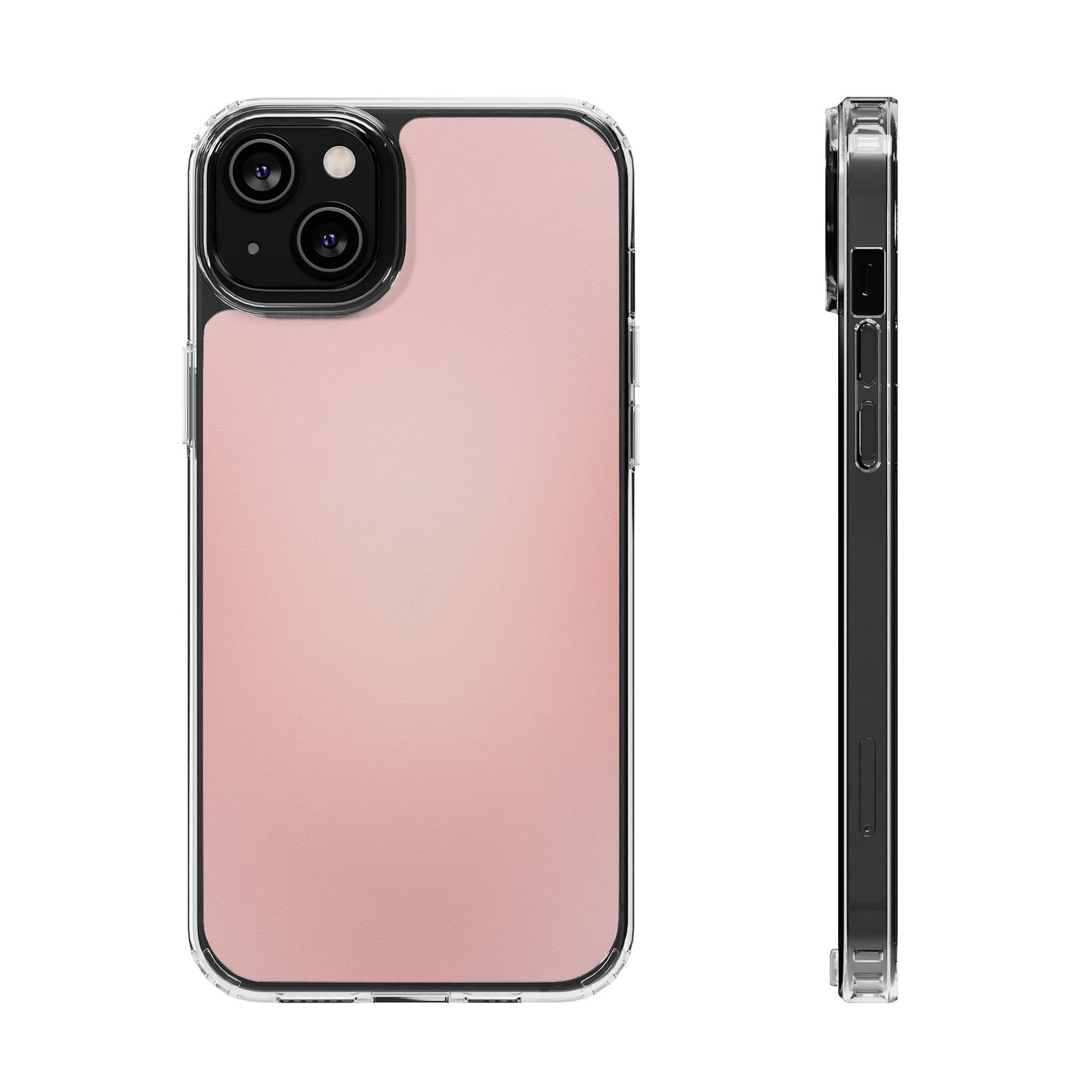 Soft Blush Pink Minimalist Clear Case - Sleek Matte Aesthetic Cover
