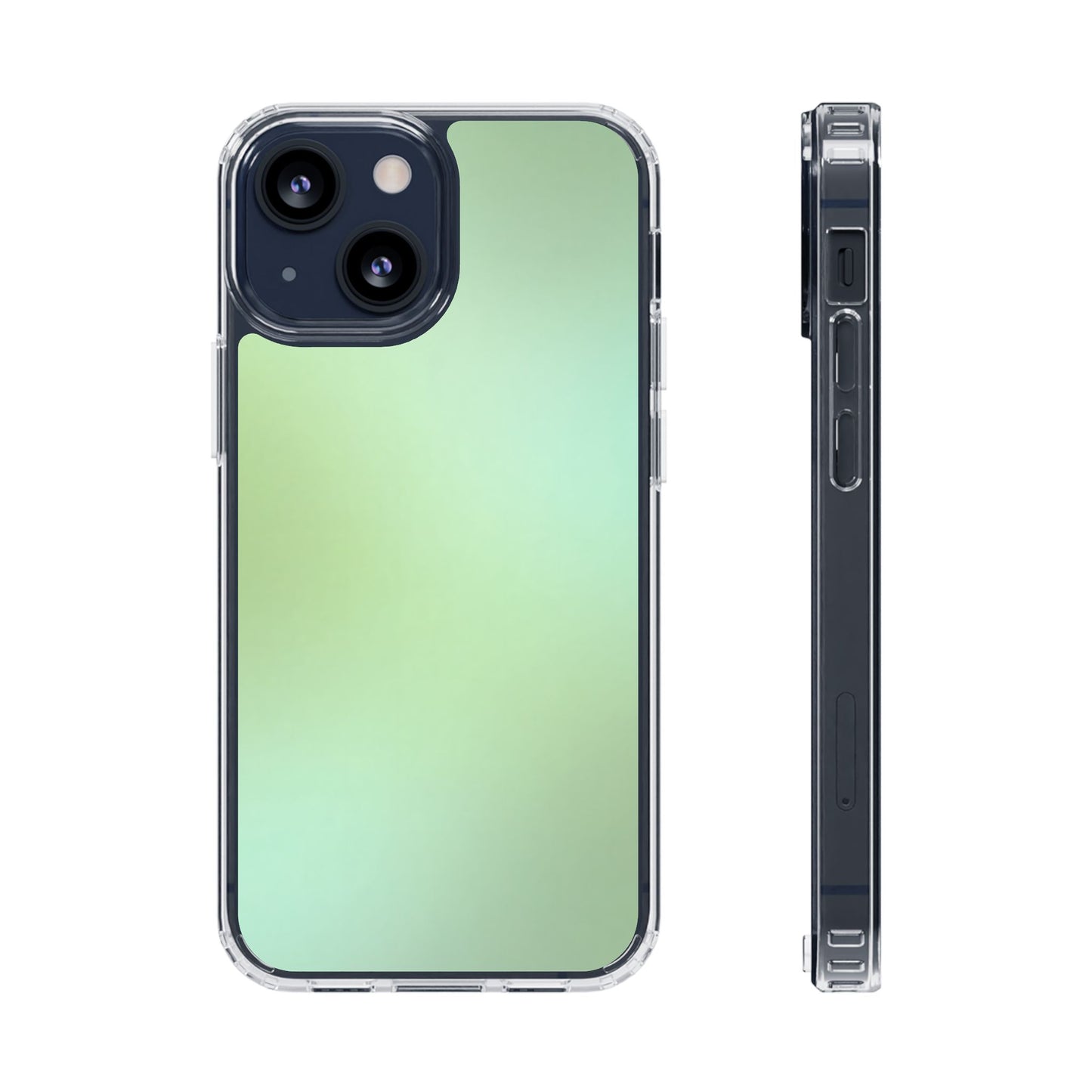 Soft Sage Aura Clear Case - MagSafe Compatible Mint Gradient Cover