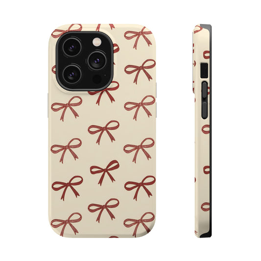 Burgundy Bows Coquette Magnetic Tough Case