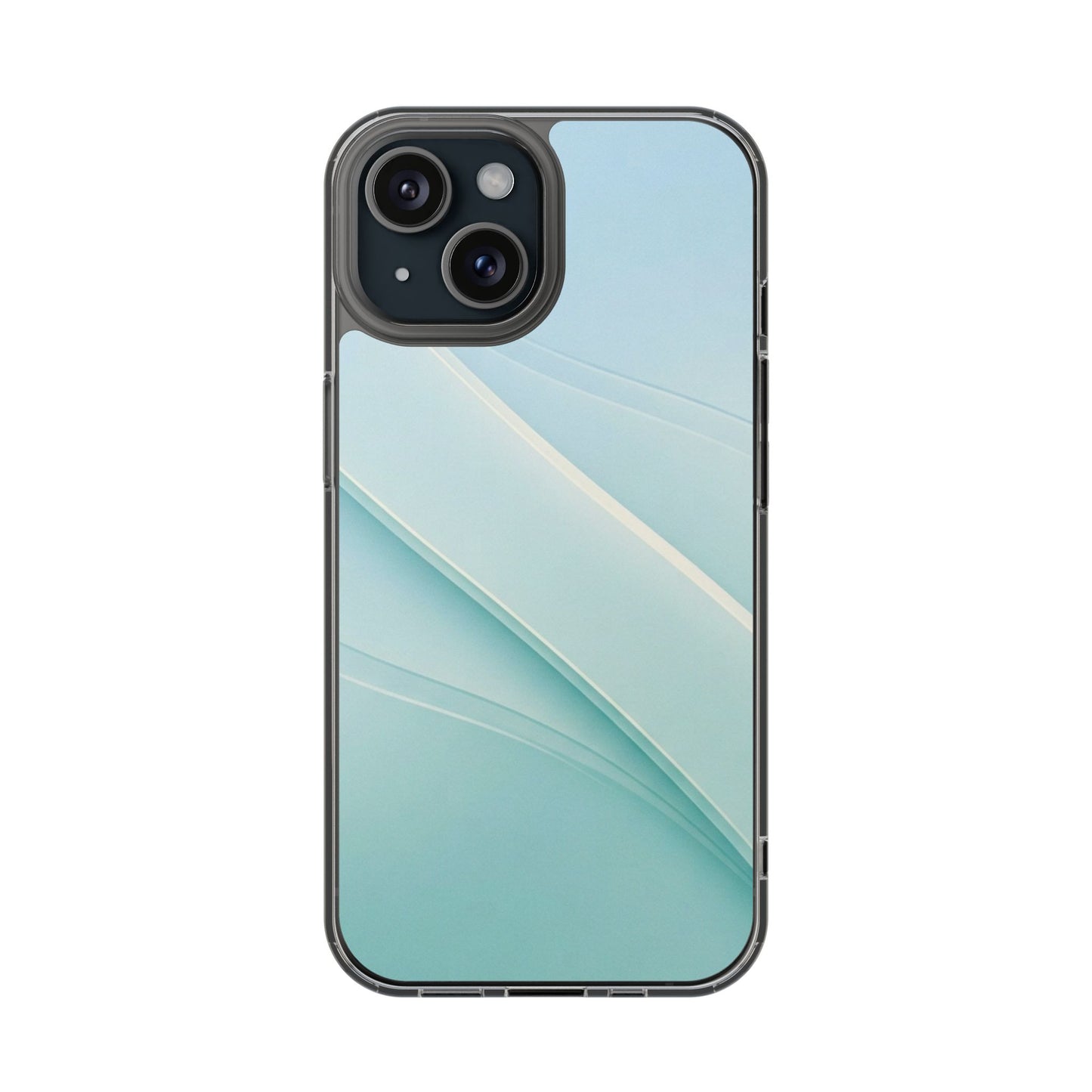 Ethereal Aqua Waves Clear Case - MagSafe Compatible Minimalist Cover