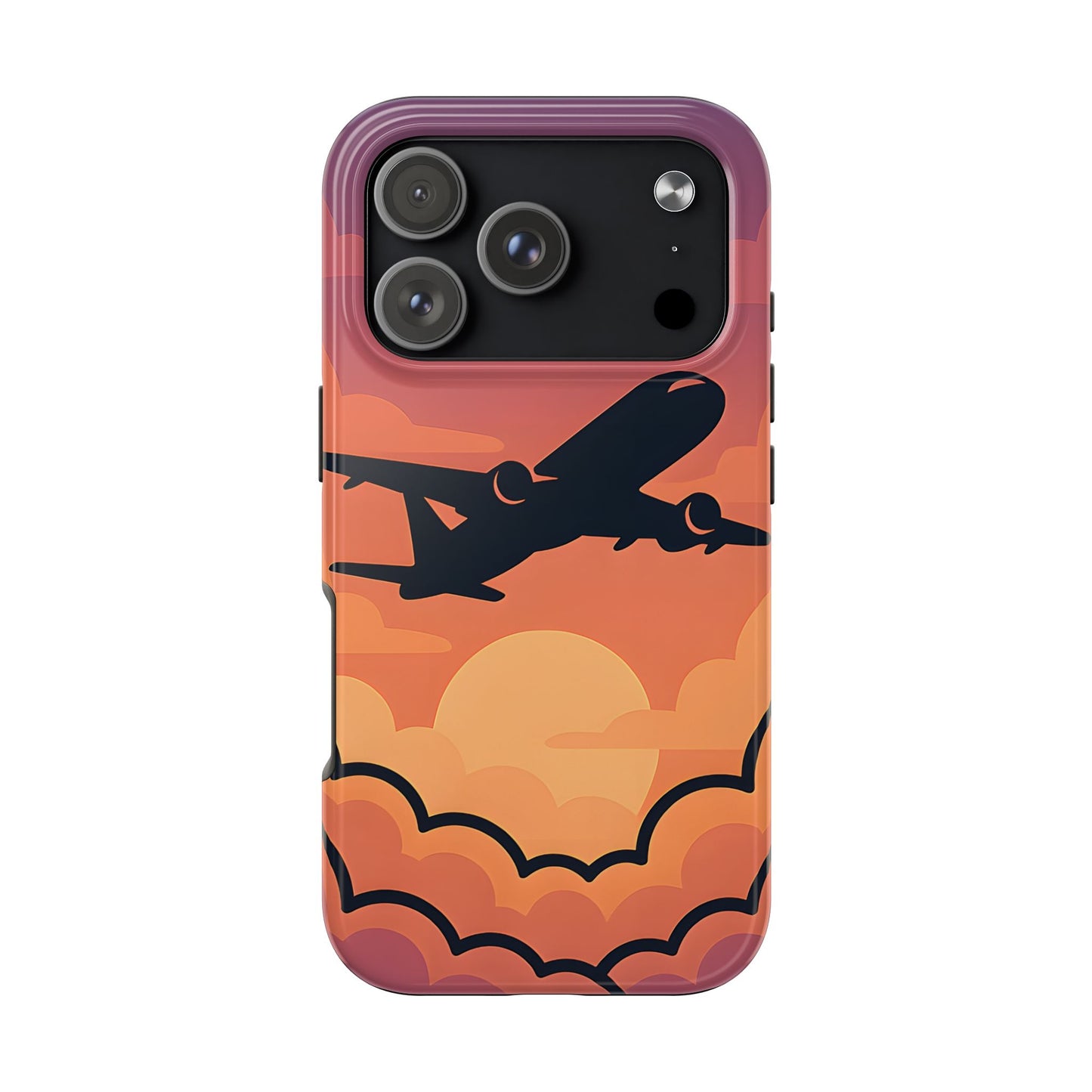 Sunset Flight Tough Case - Minimalist Aviation Aesthetic Travel Cover