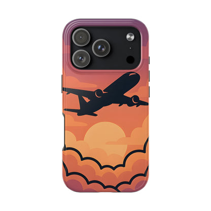 Sunset Flight Tough Case - Minimalist Aviation Aesthetic Travel Cover