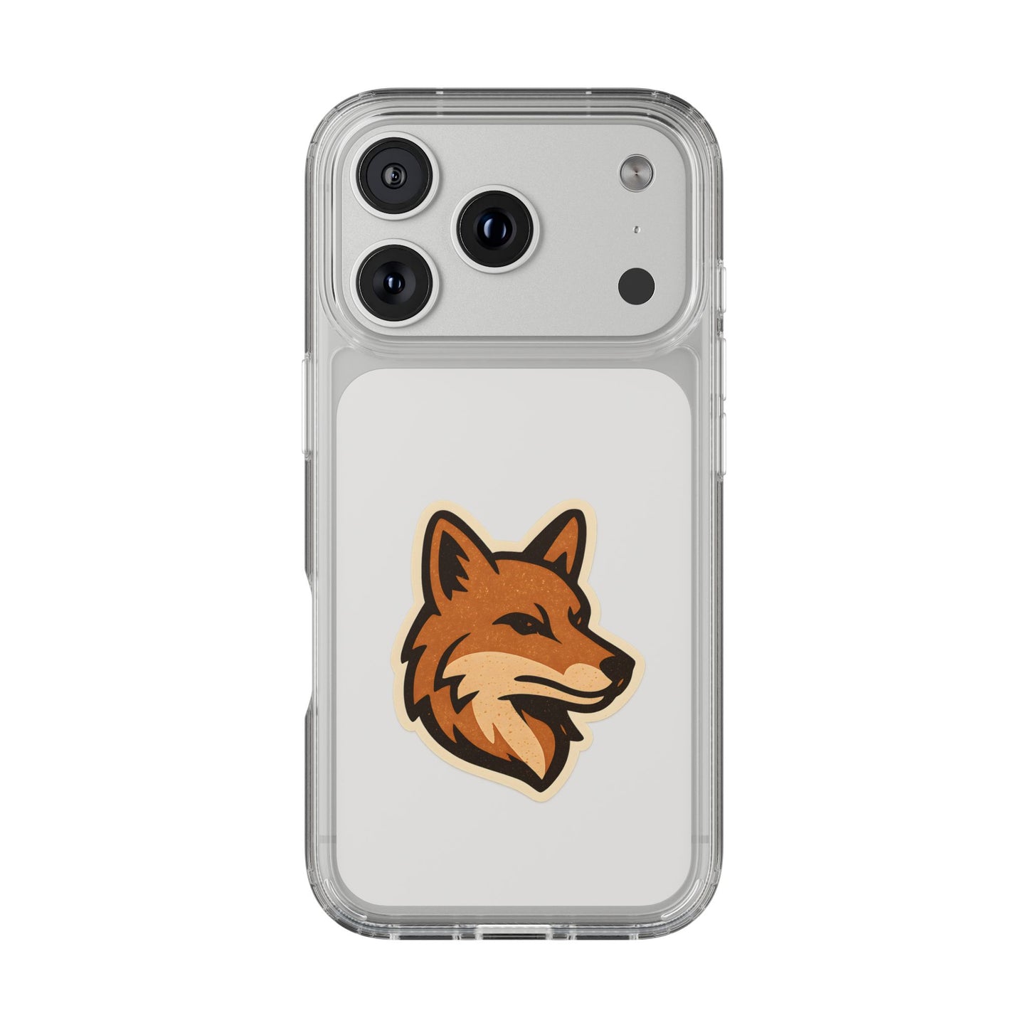 Clear Fox Emblem Phone Case - Vintage Wildlife Sticker Transparent Cover