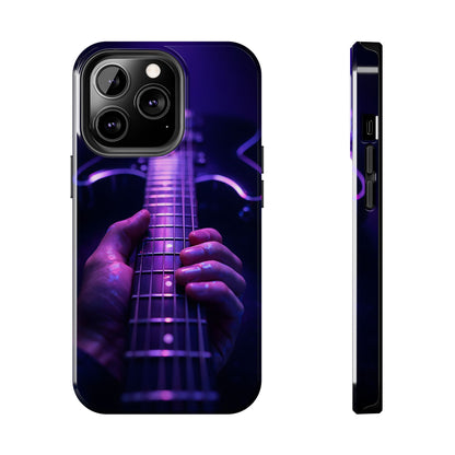 Neon Electric Guitar Tough Case - Purple Stage POV Cover for iPhone & Samsung