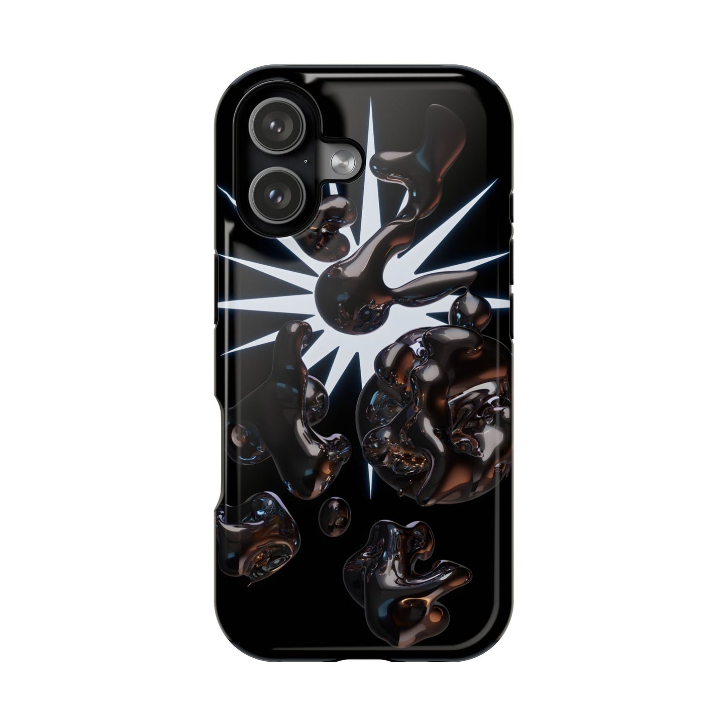 Liquid Chrome 3D Bubbles Magnetic Impact Case