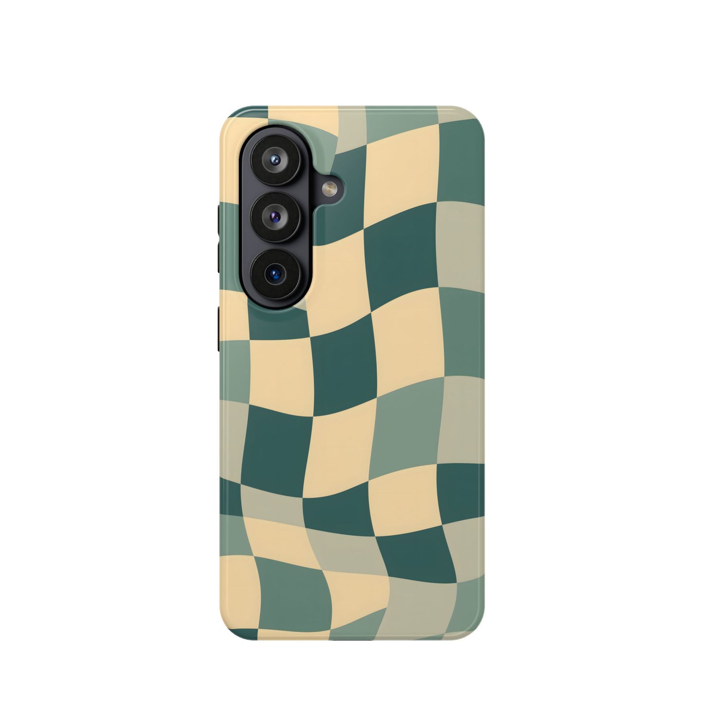 Forest Green Wavy Checkerboard Magnetic Case