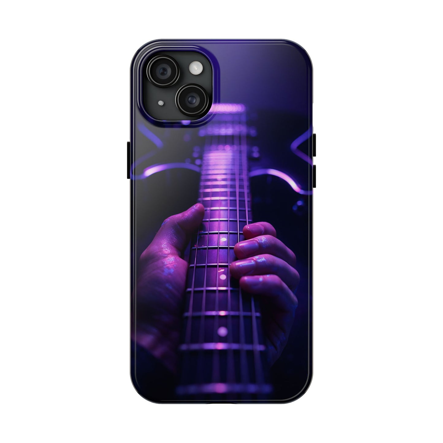 Neon Electric Guitar Tough Case - Purple Stage POV Cover for iPhone & Samsung