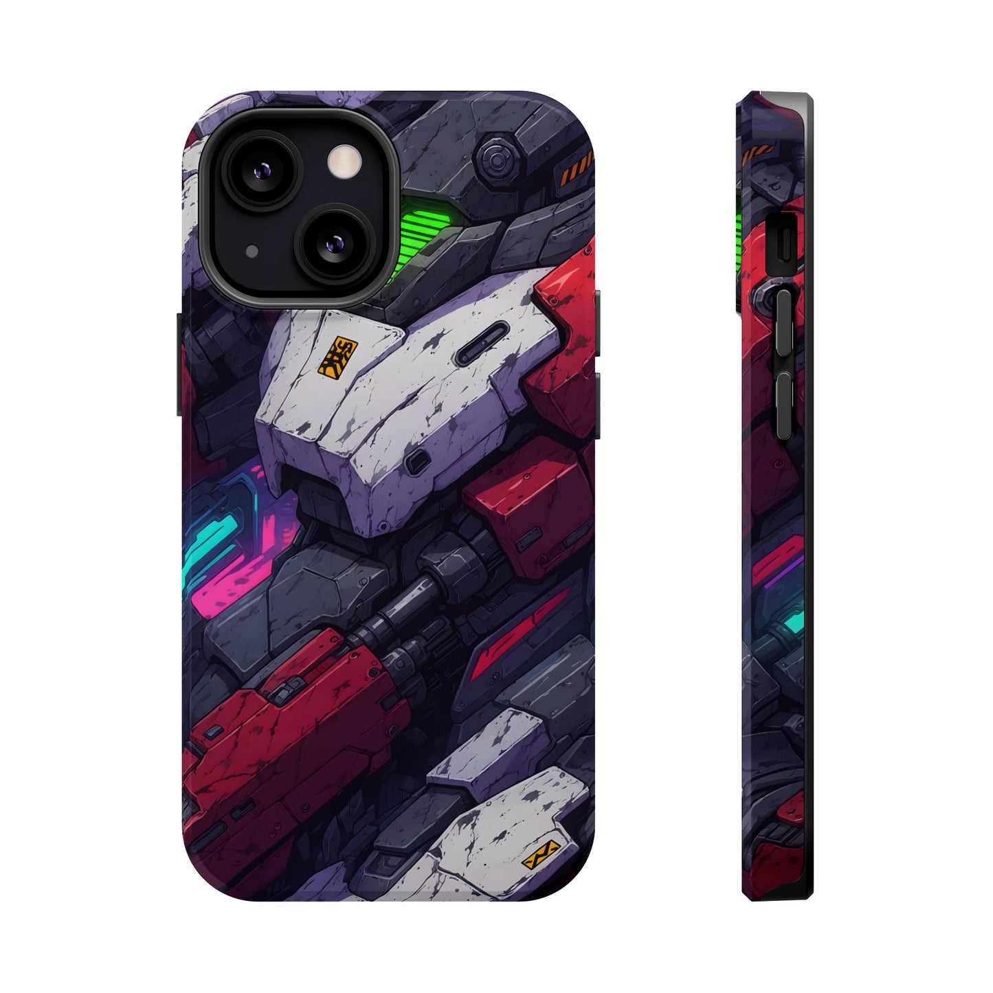 Cyber Armor: Battle-Worn Mecha Print MagSafe Case