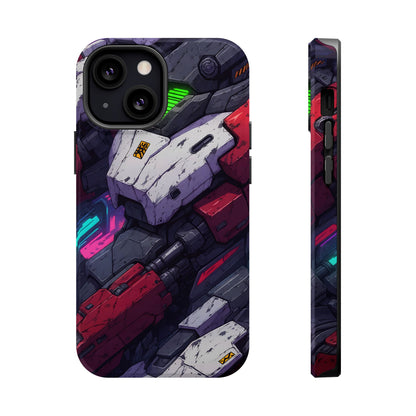 Cyber Armor: Battle-Worn Mecha Print MagSafe Case