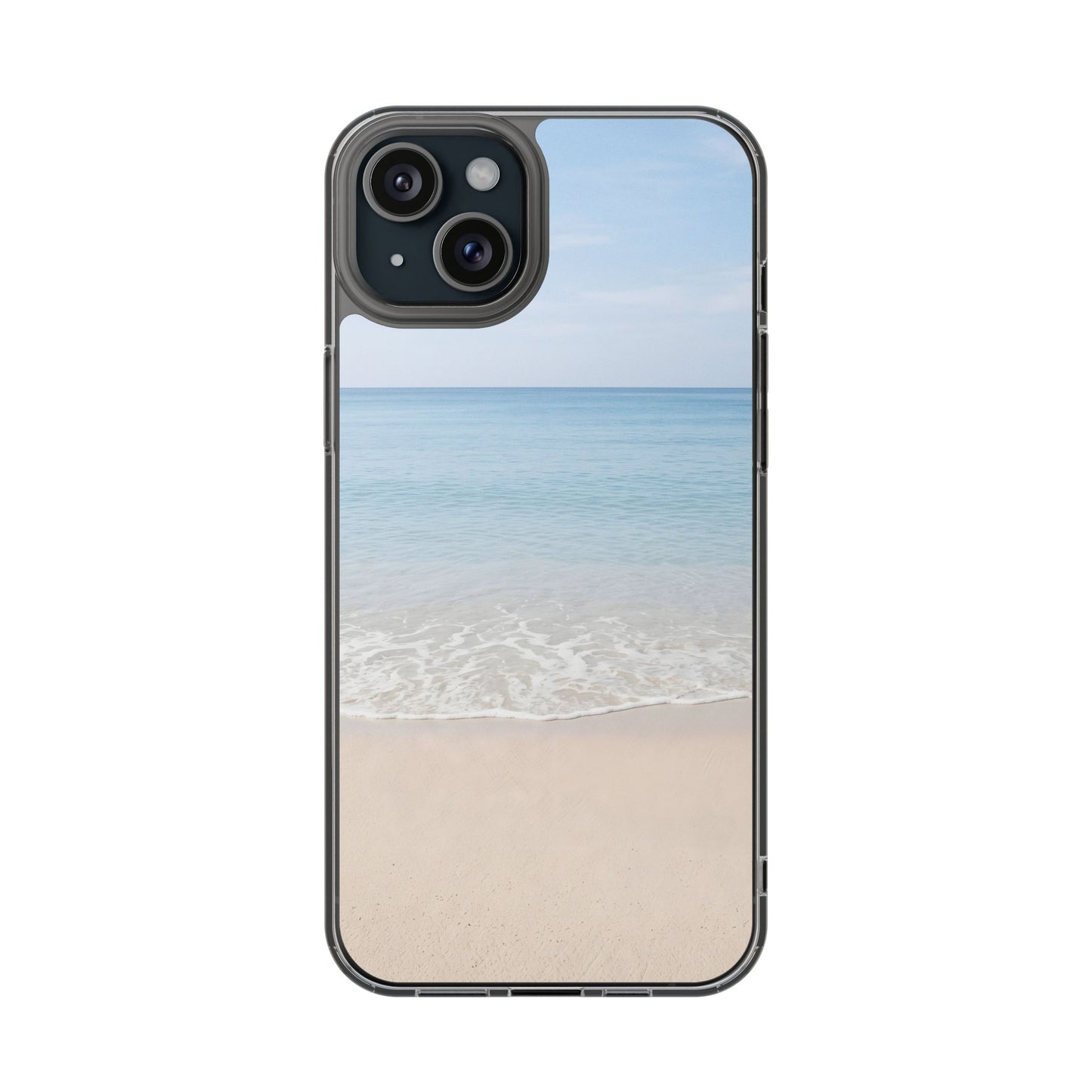 Serene Beach Landscape Clear Case - MagSafe Compatible Coastal Cover