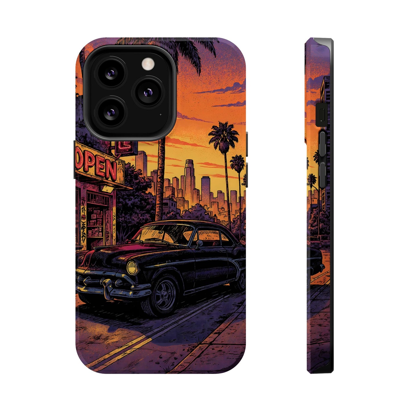 Retro Boulevard: Lofi Sunset Classic Cruiser MagSafe Case