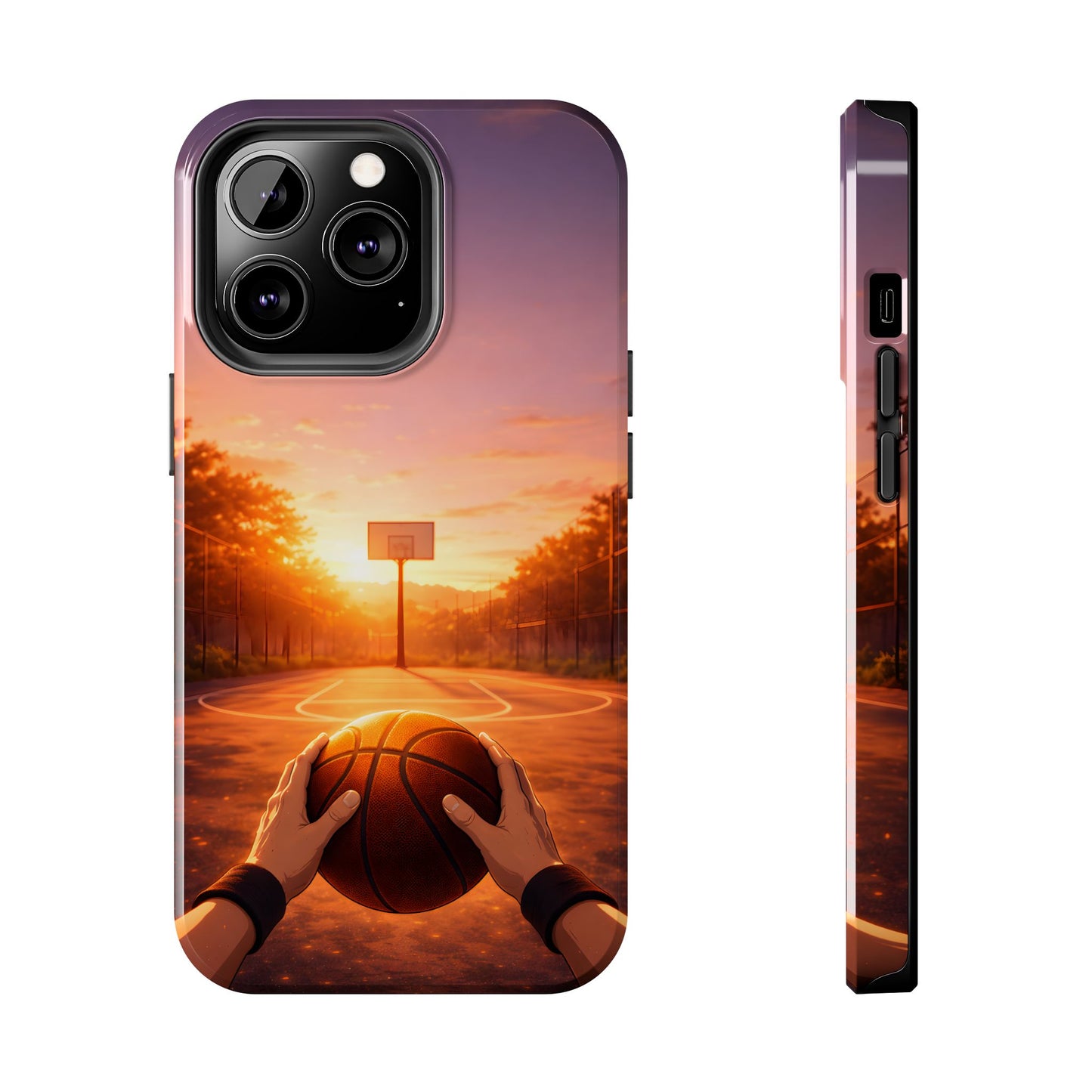Golden Hour Court Tough Case - Immersive Basketball POV Protective Cover
