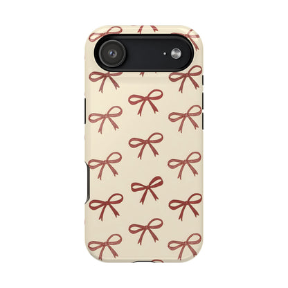 Burgundy Bows Coquette Magnetic Tough Case