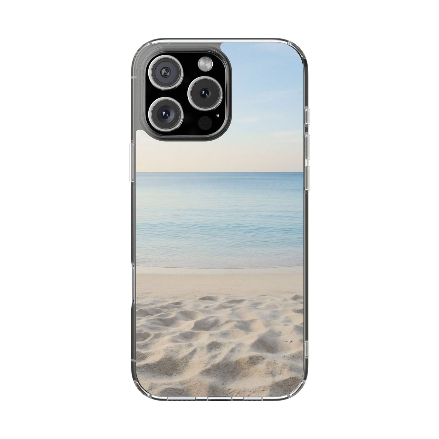 Serene Shoreline Clear Case - MagSafe Compatible Coastal Aesthetic