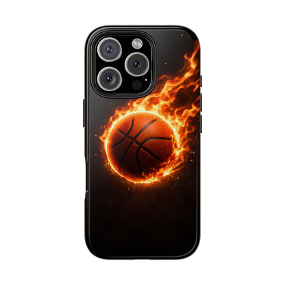 Flaming Basketball Tough Case - Fire Ball Sports Cover for iPhone & Samsung