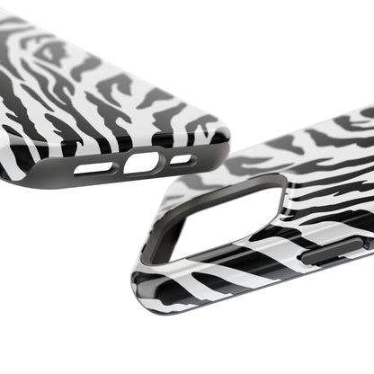 Monochrome Safari: Classic Black & White Zebra MagSafe Case