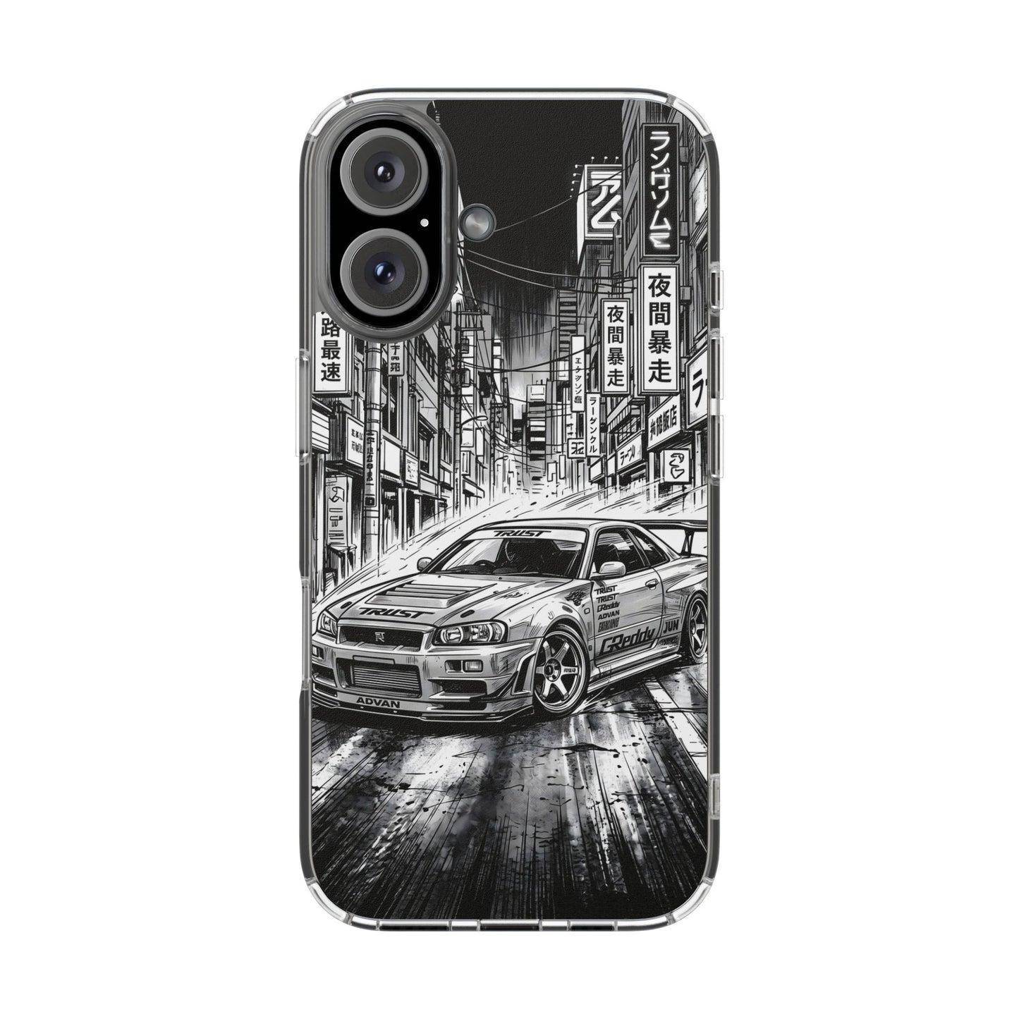 Tokyo Night Drift Manga Case - MagSafe Compatible JDM Clear Cover