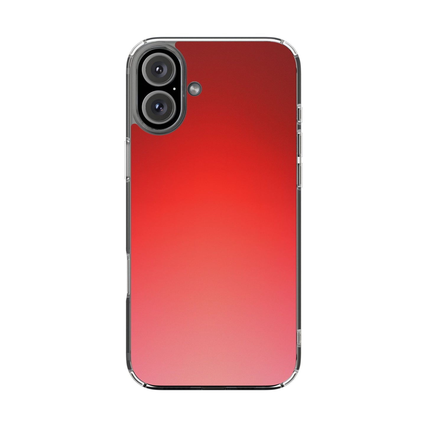 Vibrant Cherry Aura Clear Case - MagSafe Compatible Red Gradient Cover