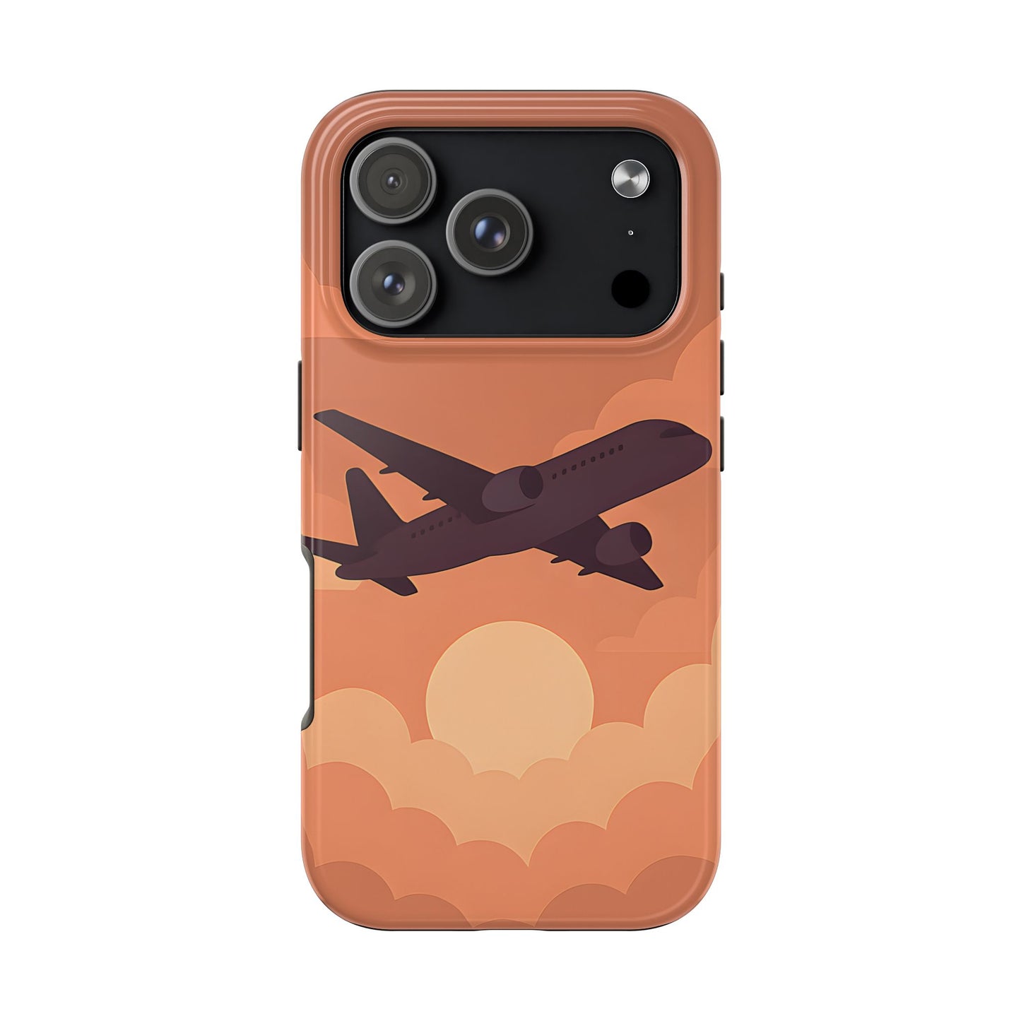 Golden Skies Airplane Tough Case - Minimalist Aviation Cover for iPhone & Samsung