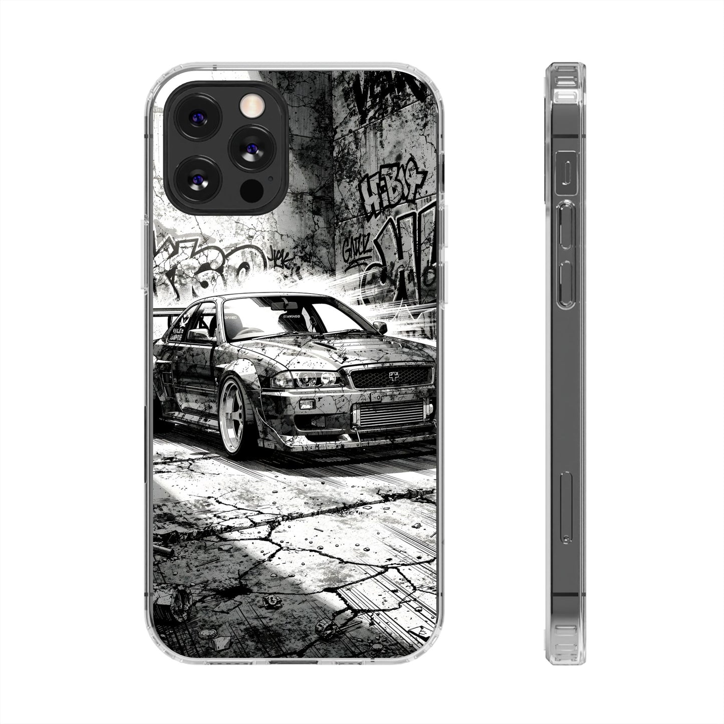 Monochrome Urban Drift Case - MagSafe Compatible JDM Clear Cover