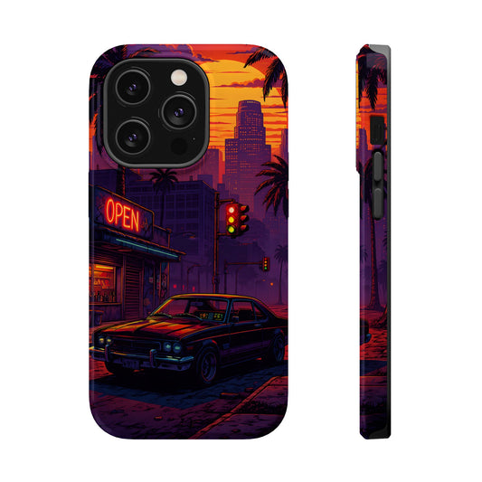 Lofi Midnight Drive: Retro Muscle Car MagSafe Case