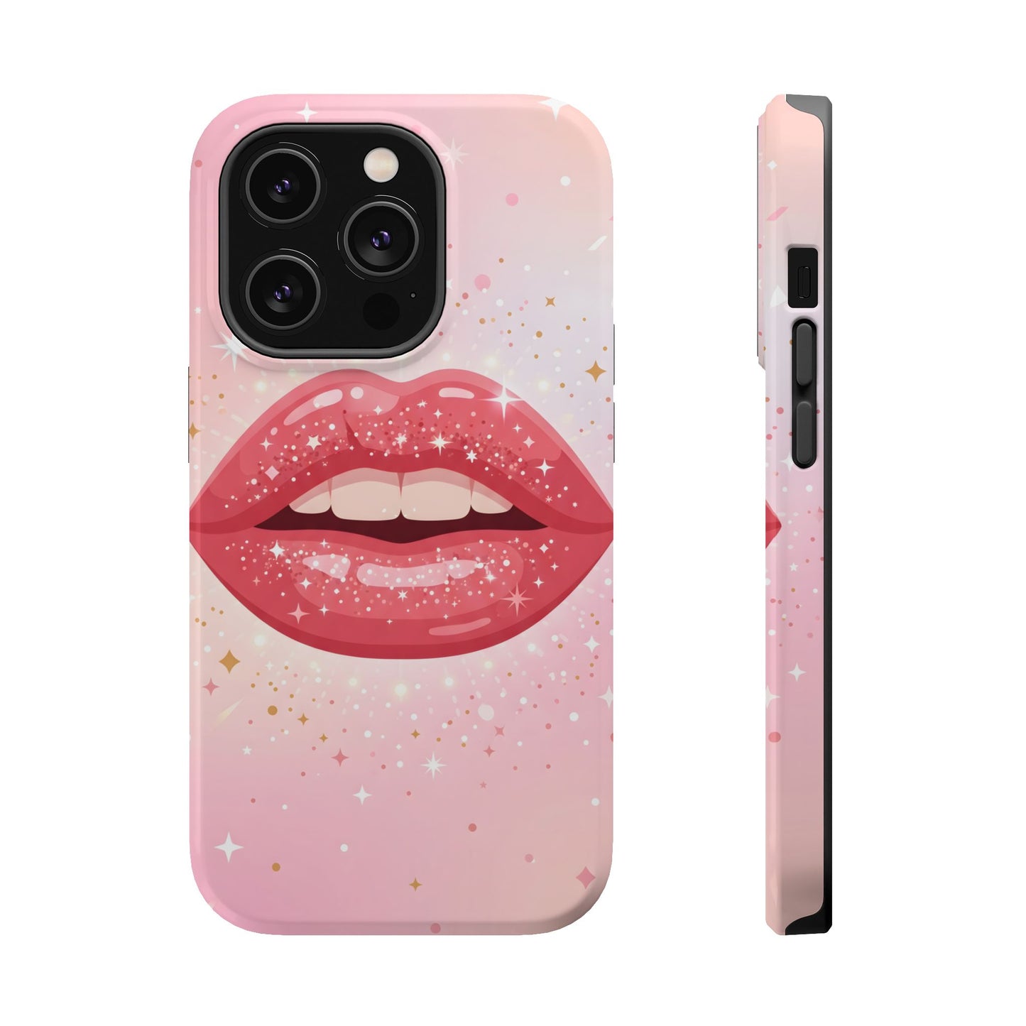 Glamorous Pink Glitter Lip Magnetic Impact Case