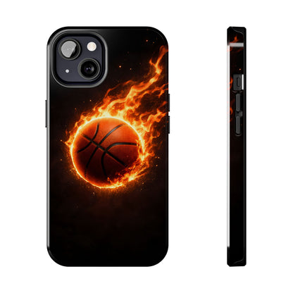 Flaming Basketball Tough Case - Fire Ball Sports Cover for iPhone & Samsung